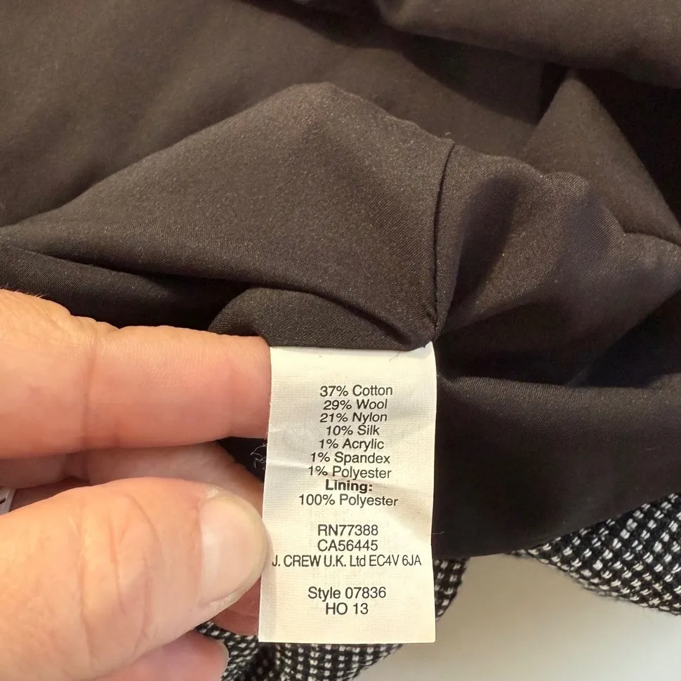 Madewell 1937 Sheath Dress Houndstooth Black‎ White Business Casual Size 10 Black - Image 9