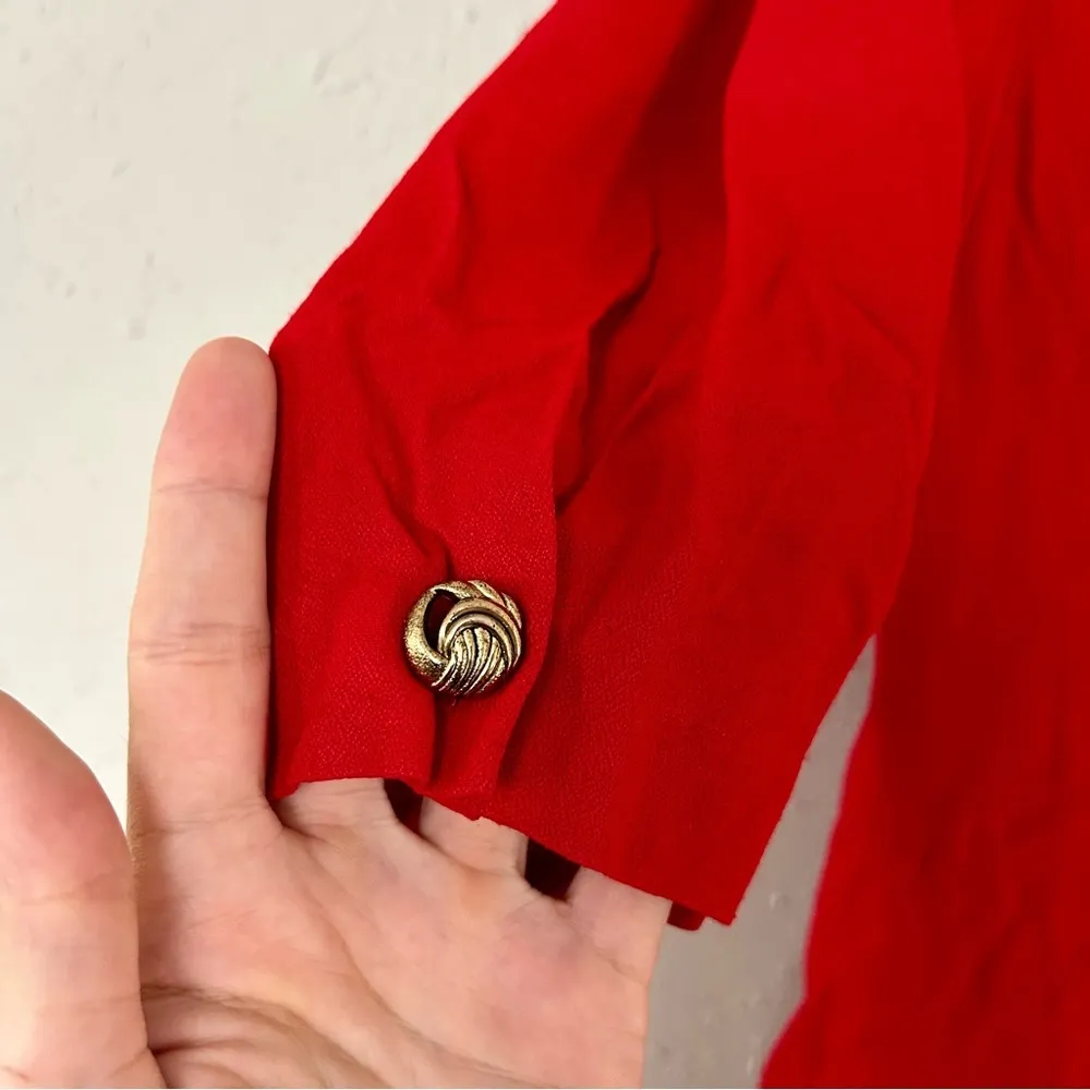 Ronni Nicole Red Shoulder Pad Vintage Blazer 90s 80s Retro Size 8 - Image 4