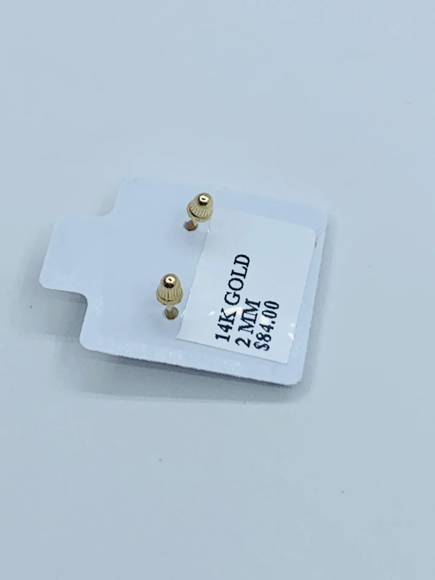  14k Solid Gold Tiny Studs Earrings 2mm Red/Magenta - Image 4