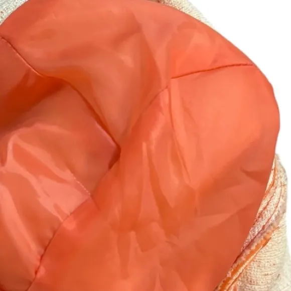 Vintage Albert Nipon Boutique Peach Silk Lined Bow Blazer Jacket Pink Size 4P - Image 9