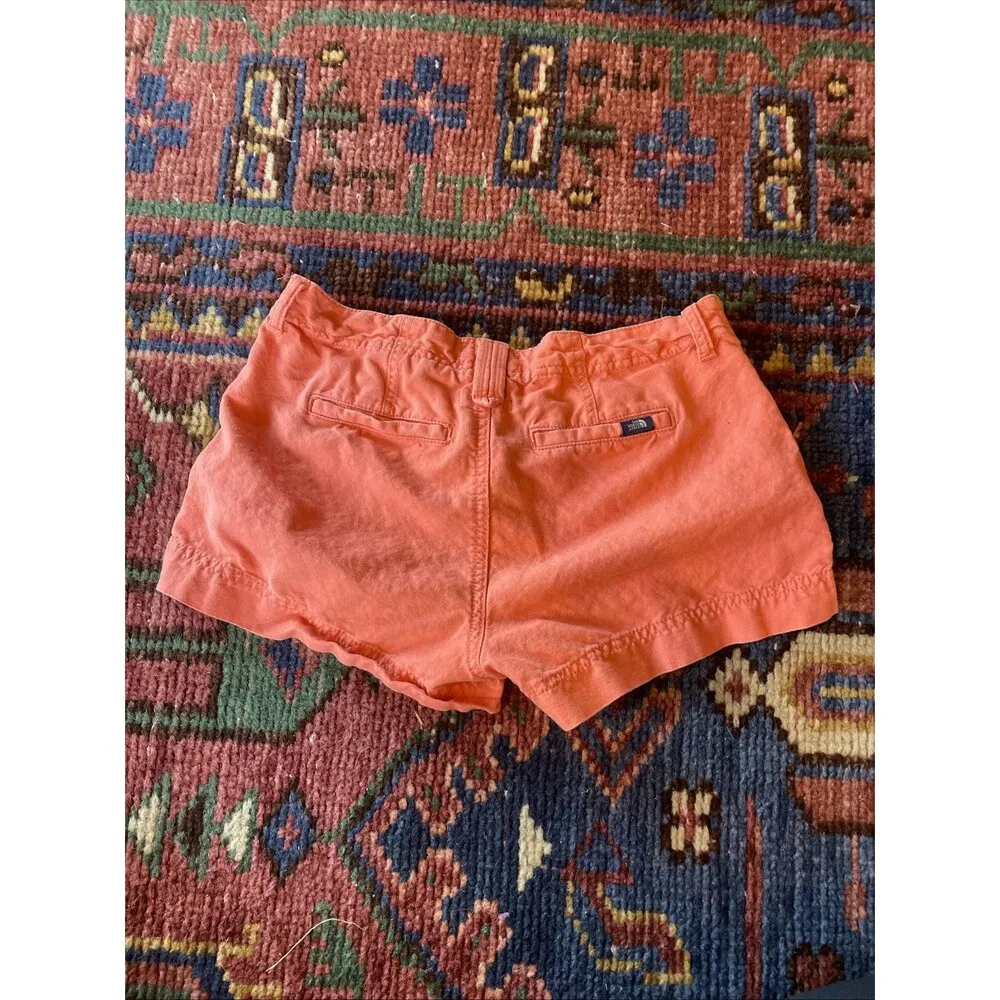 The North Face Shorts Womens 4 Orange Linen Blend breathable outdoor Coastal - Image 5