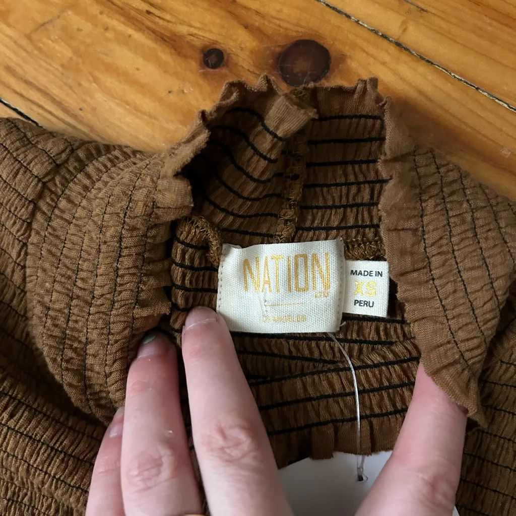 NWT Nation Ltd Fabiana Smocked Knit Victorian Peasant Dress xs - Image 5