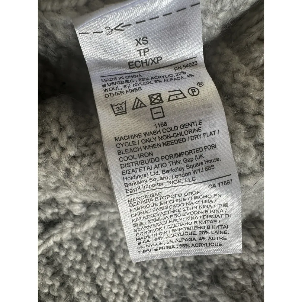 NEW GAP Cable Knit Sweater Dress Women's Size XS Gray Winter Wool Cozy Hygge - Image 4