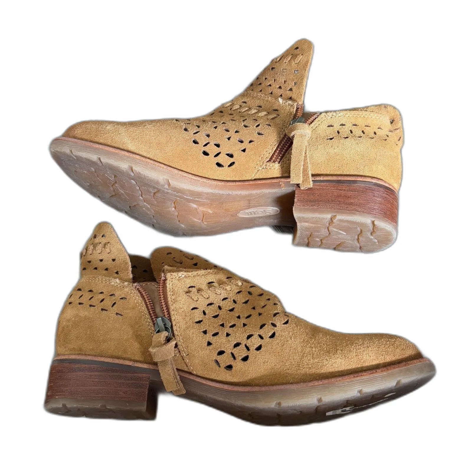 Sofft‎ Bristow Ankle Booties Laser Cut Suede Leather Brown Bohemian Size 6 - Image 5