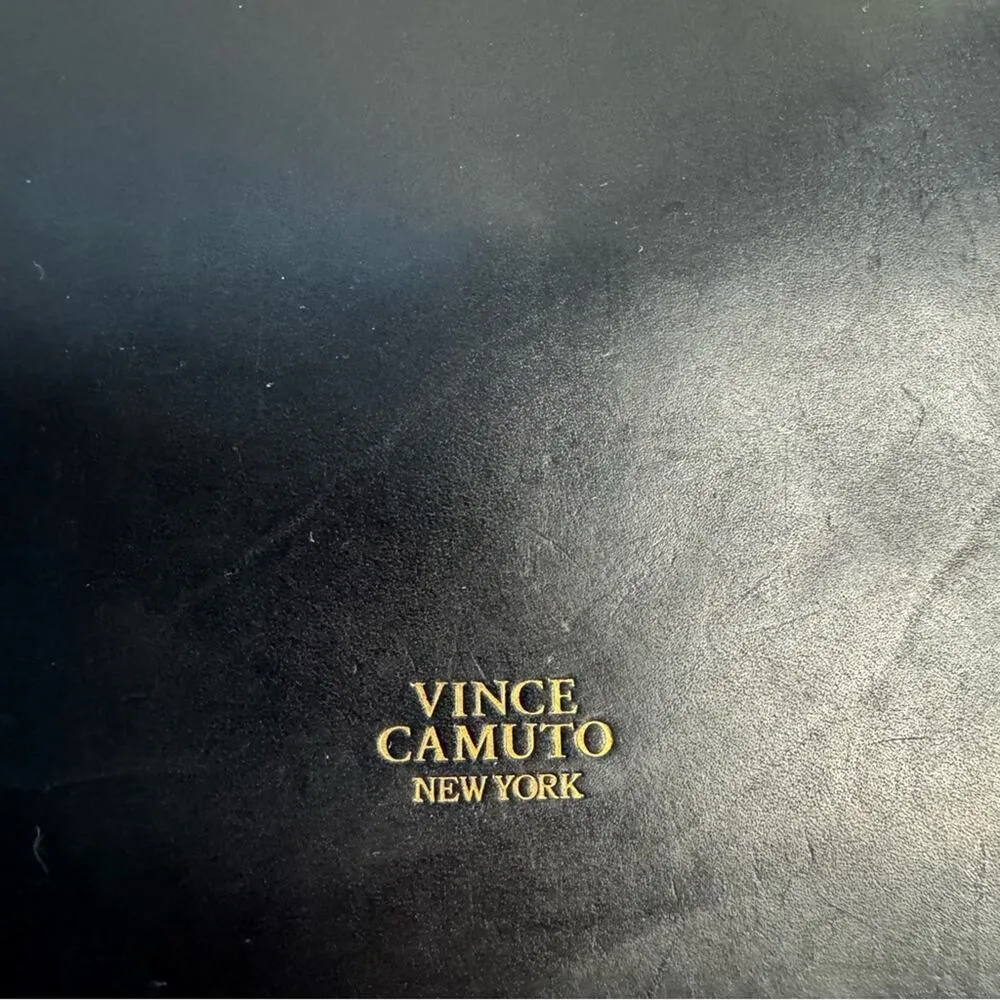 Vince Camuto Black Leopard Print Leather Shoulder Bag Clutch - Image 4