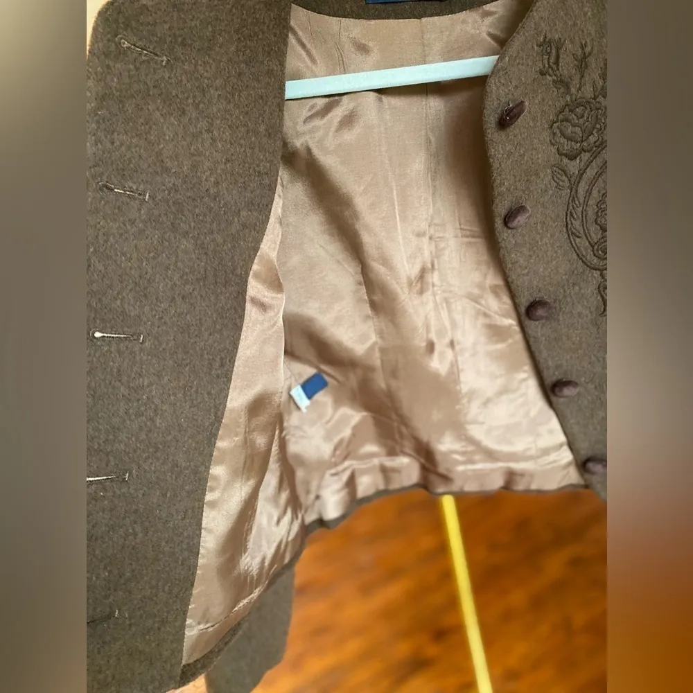 Herman Geist Wool Embroidered Blazer Old Money Royalcore Heritage Quiet Luxury - Image 9