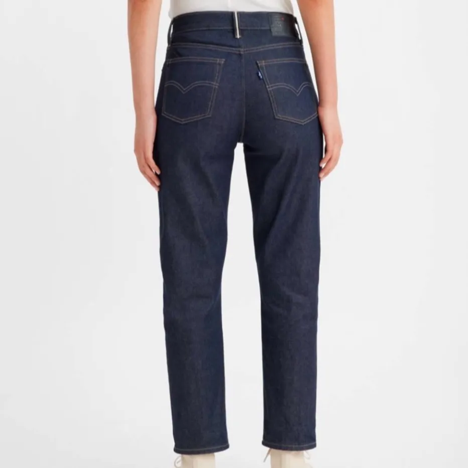 Levi’s Japanese jeans Fabric High Rise Boyfriend Women’s 26 X 27 Dark Blue Denim - Image 12