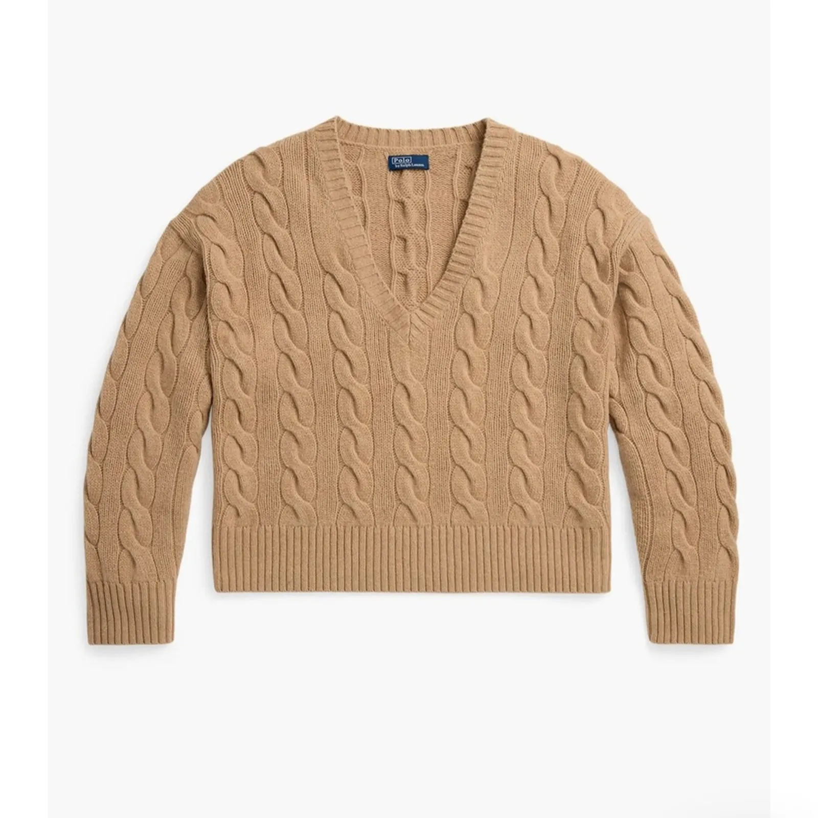 Polo Ralph Lauren Cable Wool-Blend V Neck Sweater - Image 2
