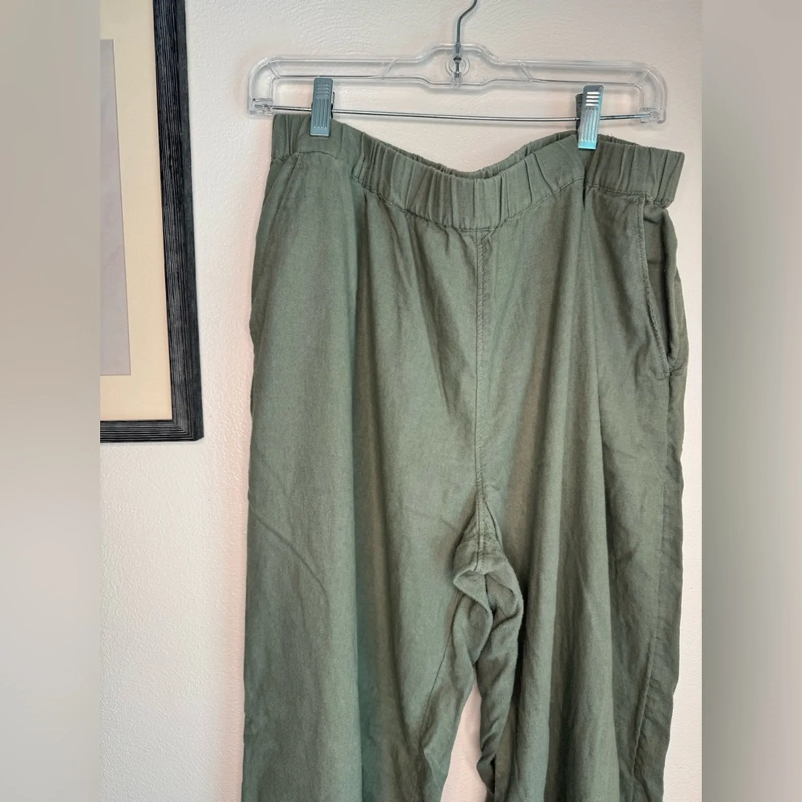 Caslon Linen Blend Olive Green Wide-Leg Pants - Image 4