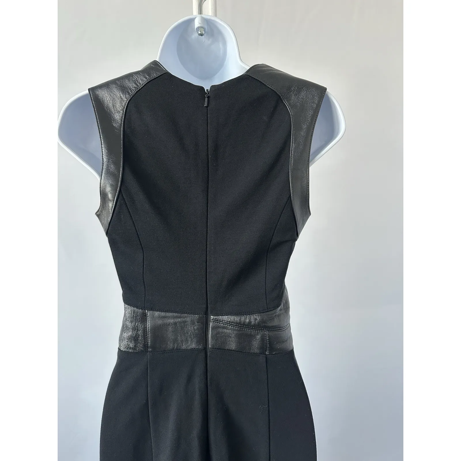 Bebe Women's Ponte Knit and Leather Corset Sexy Bodycon Dress Sz: 4 (b51) - Image 4