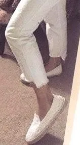 White Textured Espadrilles - Image 2