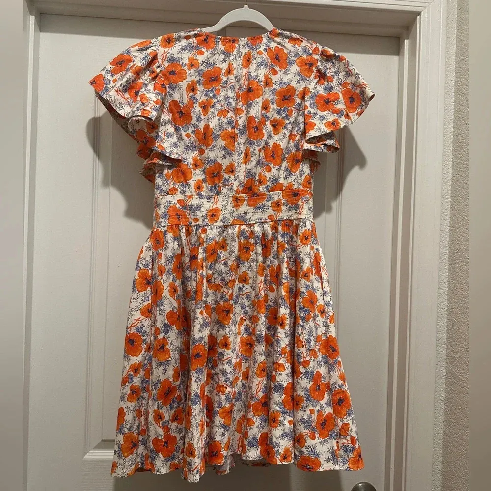 Chelsea28 Ruffle Sleeve Button-Up Linen Blend Dress in Ivory Lenora Floral - Image 7