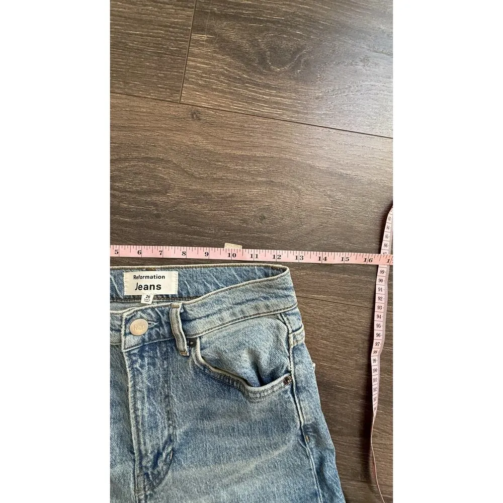Reformation Liza High Rise Straight Cropped Jeans Montego distress Size 26 - Image 13