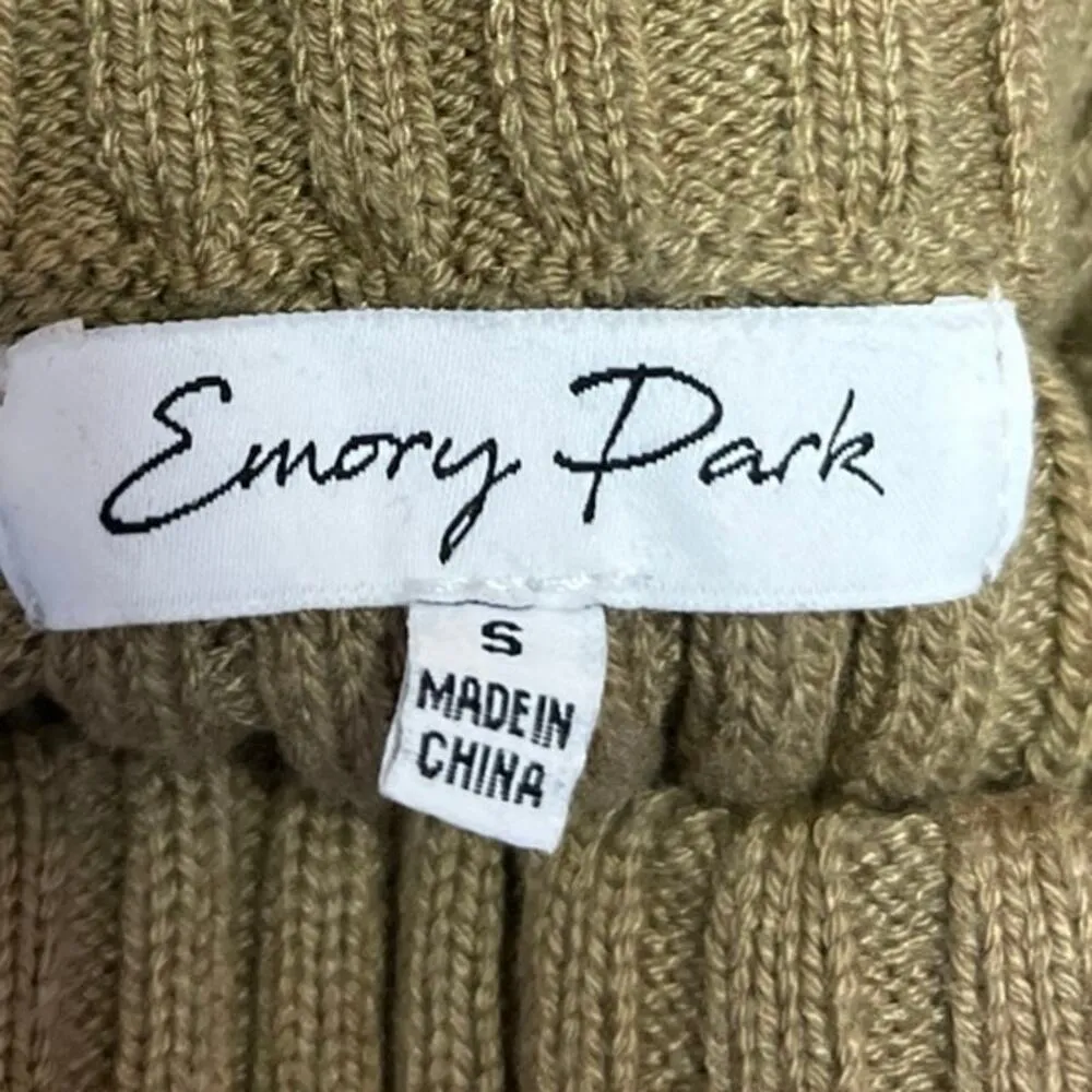 Emory Park Green Wool Rib Knit Slit Stretch Midi Straight Pencil Bodycon Skirt S - Image 4