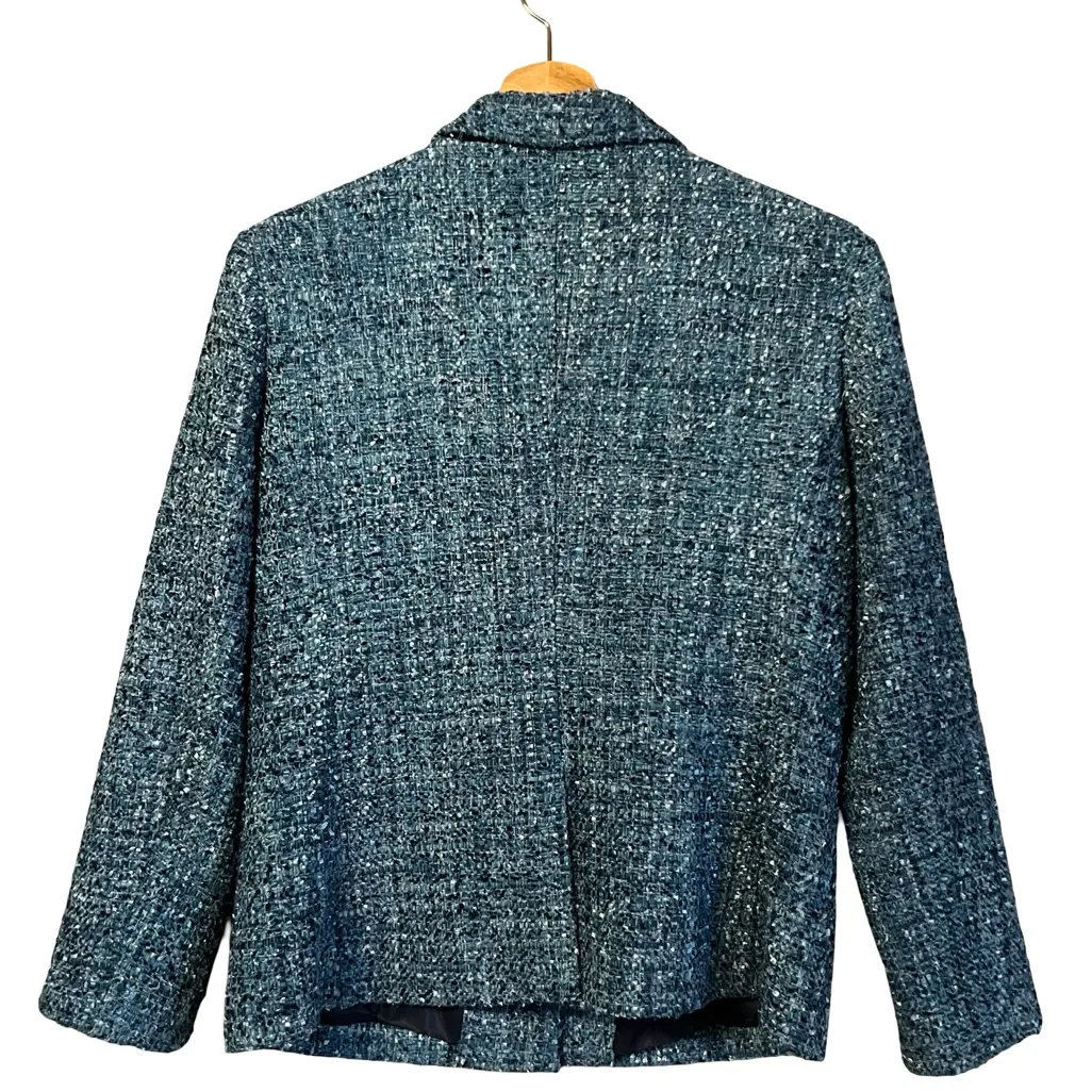 J McLaughlin Womens Tweed Blazer Size 8 Preppy Classic Office Quiet Luxury Ivy - Image 3