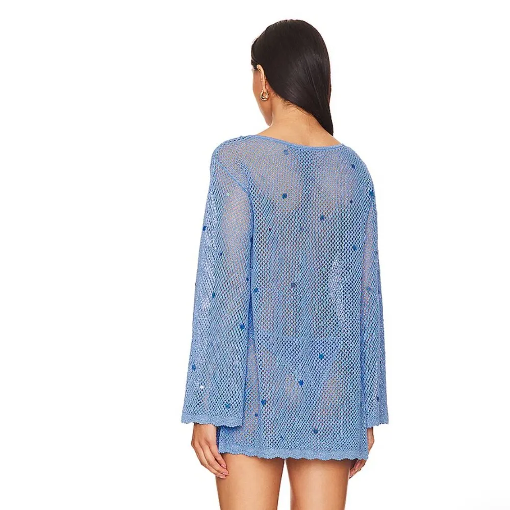 NWT Cinq a Sept Sequin Greer Tunic In Color Endless Sky - Image 4