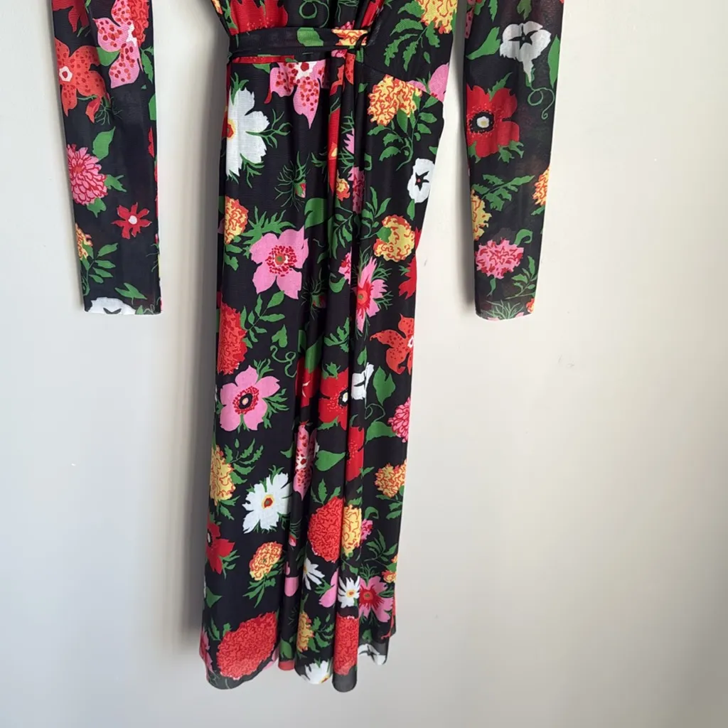 WRAY Enid Wrap Dress Mills Floral Small Black - Image 9