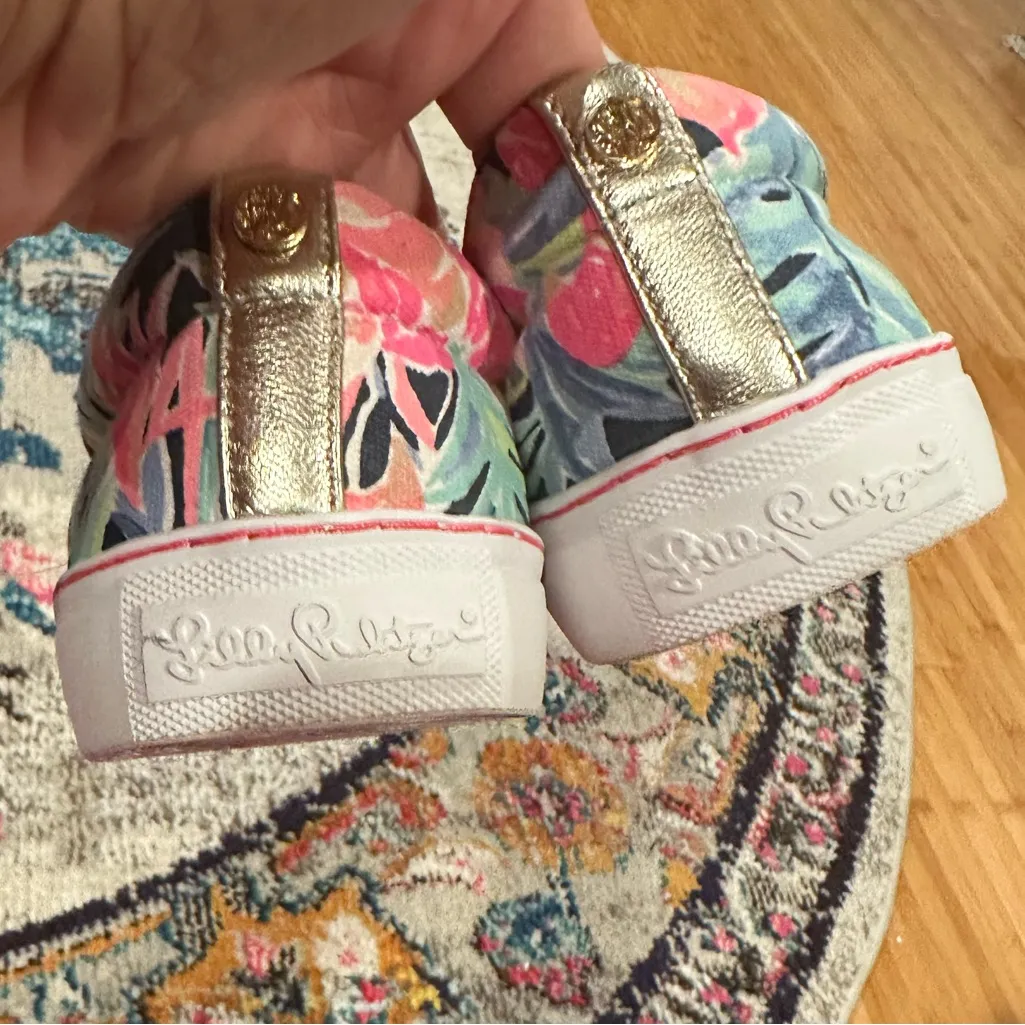 LILLY PULITZER JULIE TROPICOLADA HIGH TIDE PINK Floral Slip-On Sneaker Shoes 8.5 - Image 7