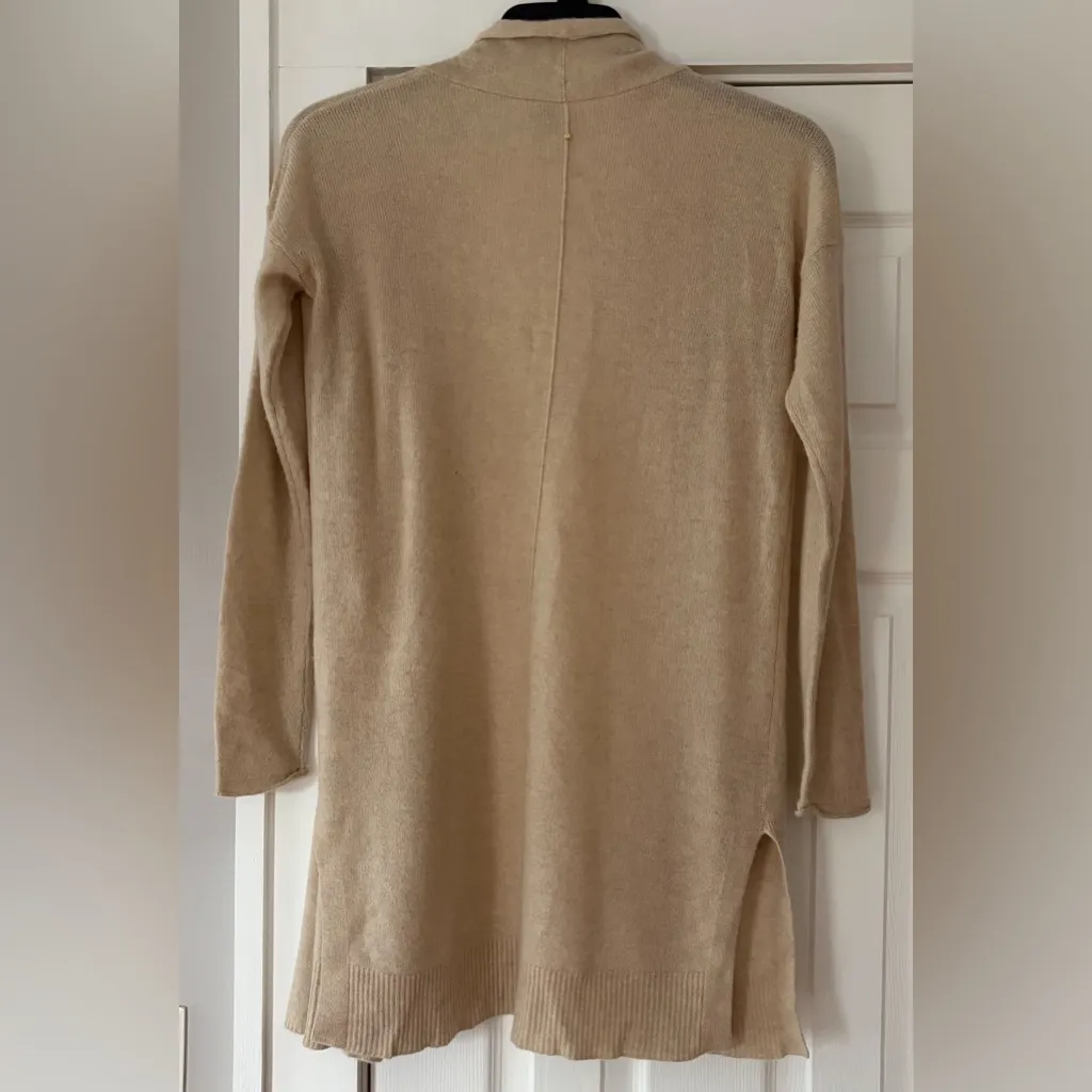 Cuyana Tan Open Front Cashmere Cardigan Size SM/MD - Image 4