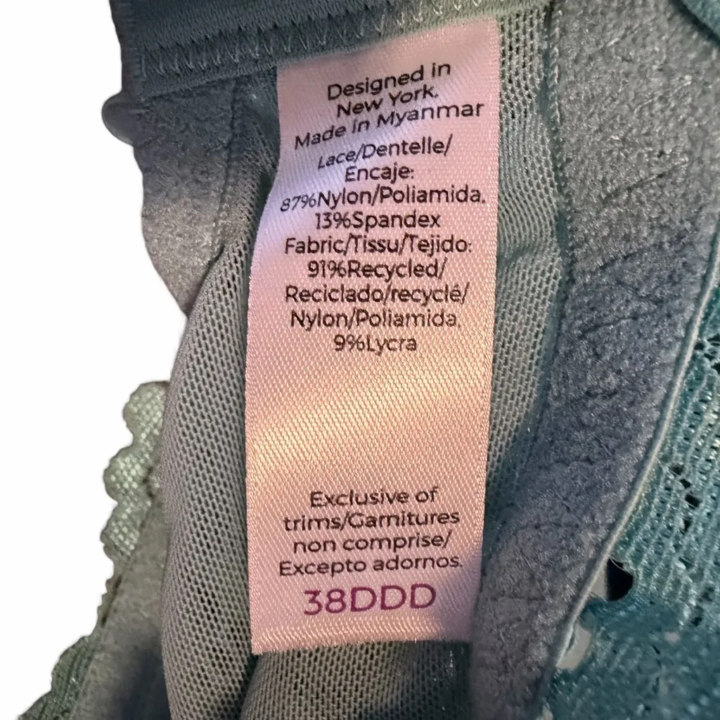 Adore Me balconette moulded cup bra with lace trim and modular straps size 38DDD - Image 12