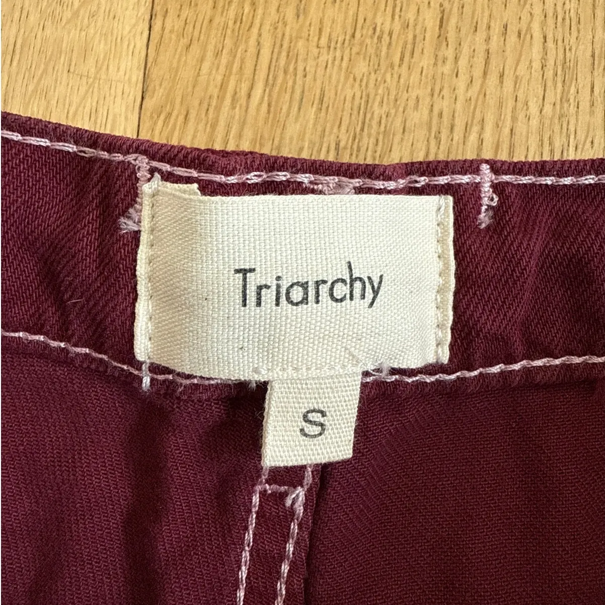 Triarchy Jeans Mid Rise Drawstring Baggy Nesta Size S Red - Image 3