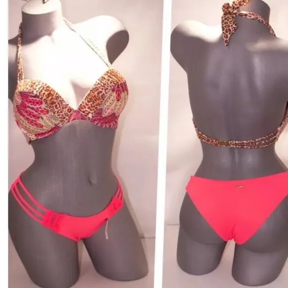 32C Victorias secret bombshell animal print colorful  swim bikini - Image 2