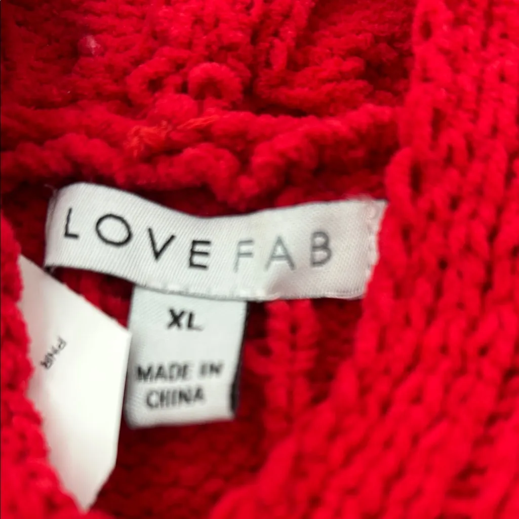 Love Red Knit Sweater Size XL - Image 3