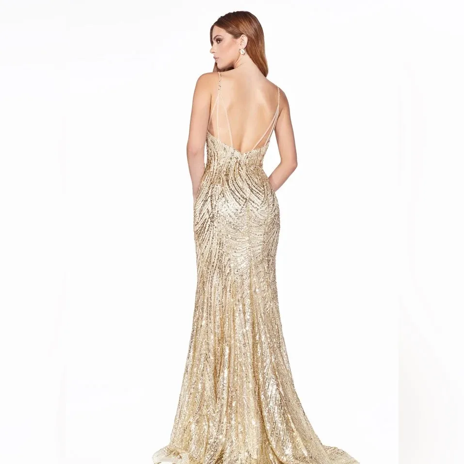 Cinderella Divine Elegant Gold Embellished Gown - Image 2