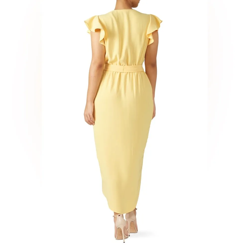 Amanda Uprichard Yellow Asymmetrical Wrap Dress - Image 2