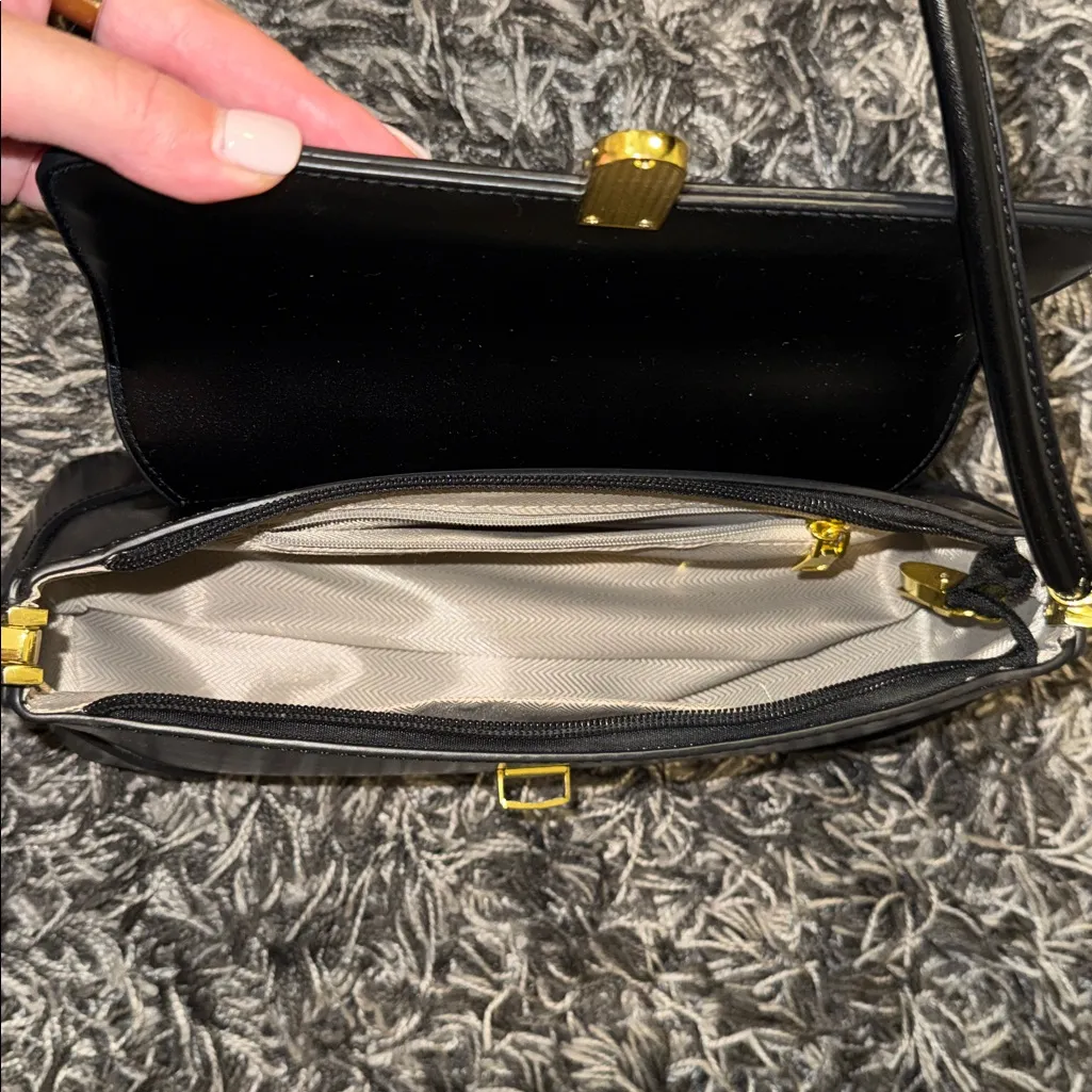 Black Shoulder bag with Gold Accents - Image 3