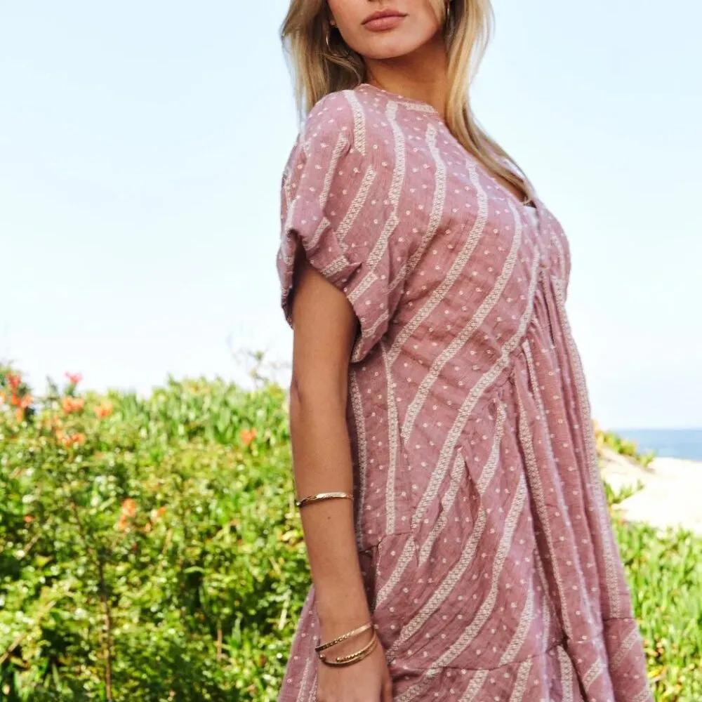 Davi & Dani‎ Embroidery V Neck Short Sleeve Ruffled Mini Dress - Image 7