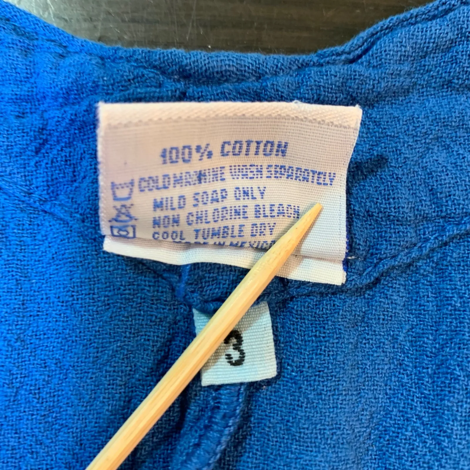 Oh My Gauze 3 Women's Top Size 16 XXL Royal‎ Blue Cotton Cruise Beachy Vacation - Image 4