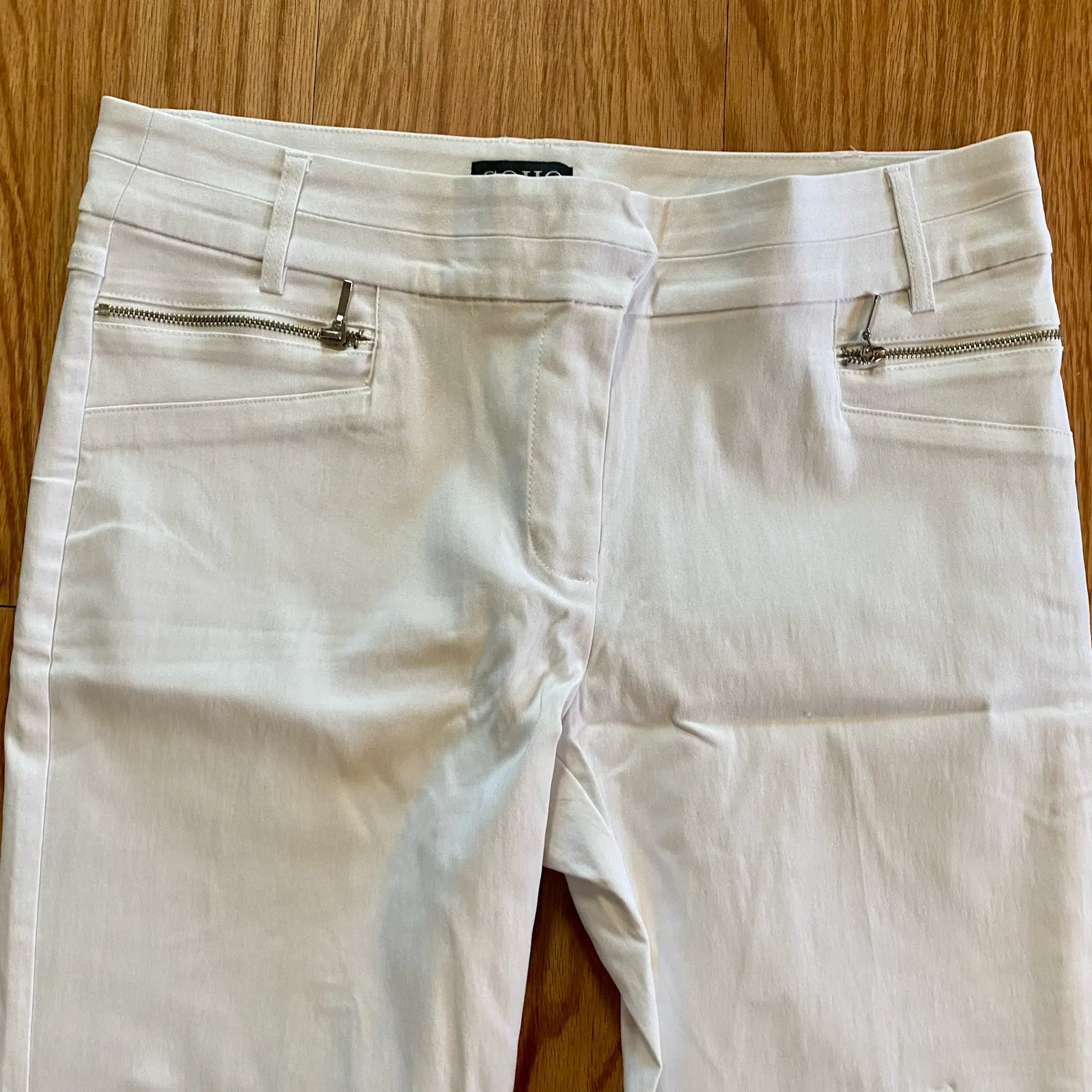 Soho White Straight Leg Casual Pants Womens Petite 10 - Image 3