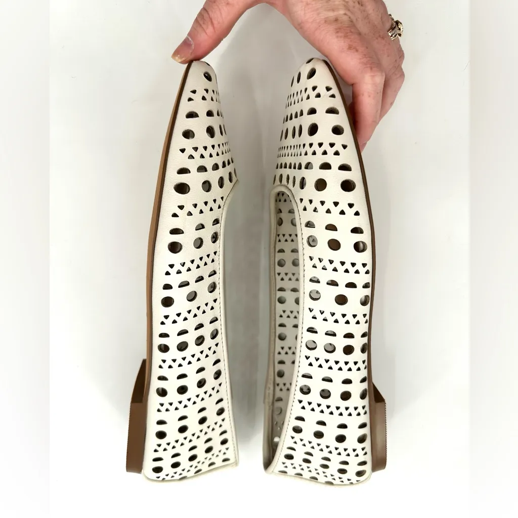Chico’s White Leather Cutout Ballet Flats - Image 4