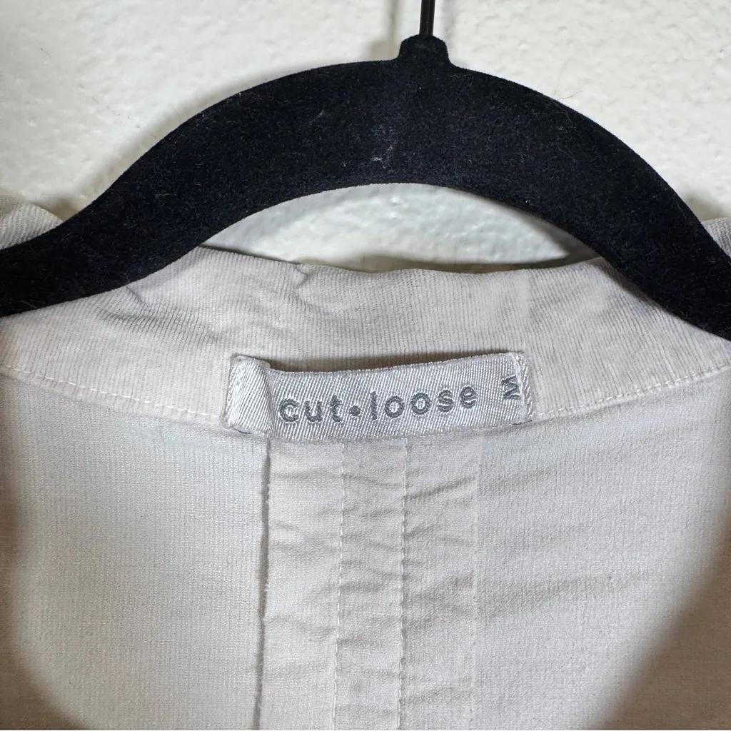 Cut Loose Beige Micro Corduroy Shaket Jacket Womens M Lagenlook Casual Buttons Size M - Image 8