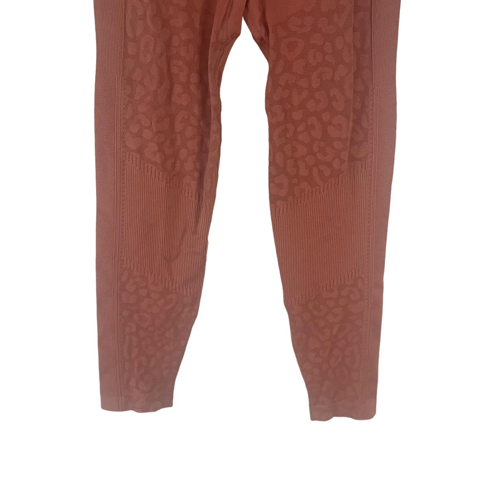 Victoria's Secret Size Medium‎ Salmon Pink Cross Waist Cheetah Print Leggings - Image 3