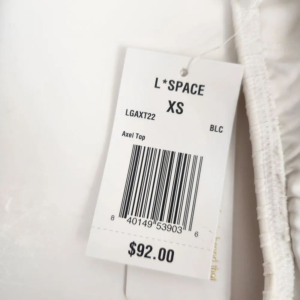 L*Space Axel Bikini Top in Black & Cream Size XS NWT One Shoulder - Image 4