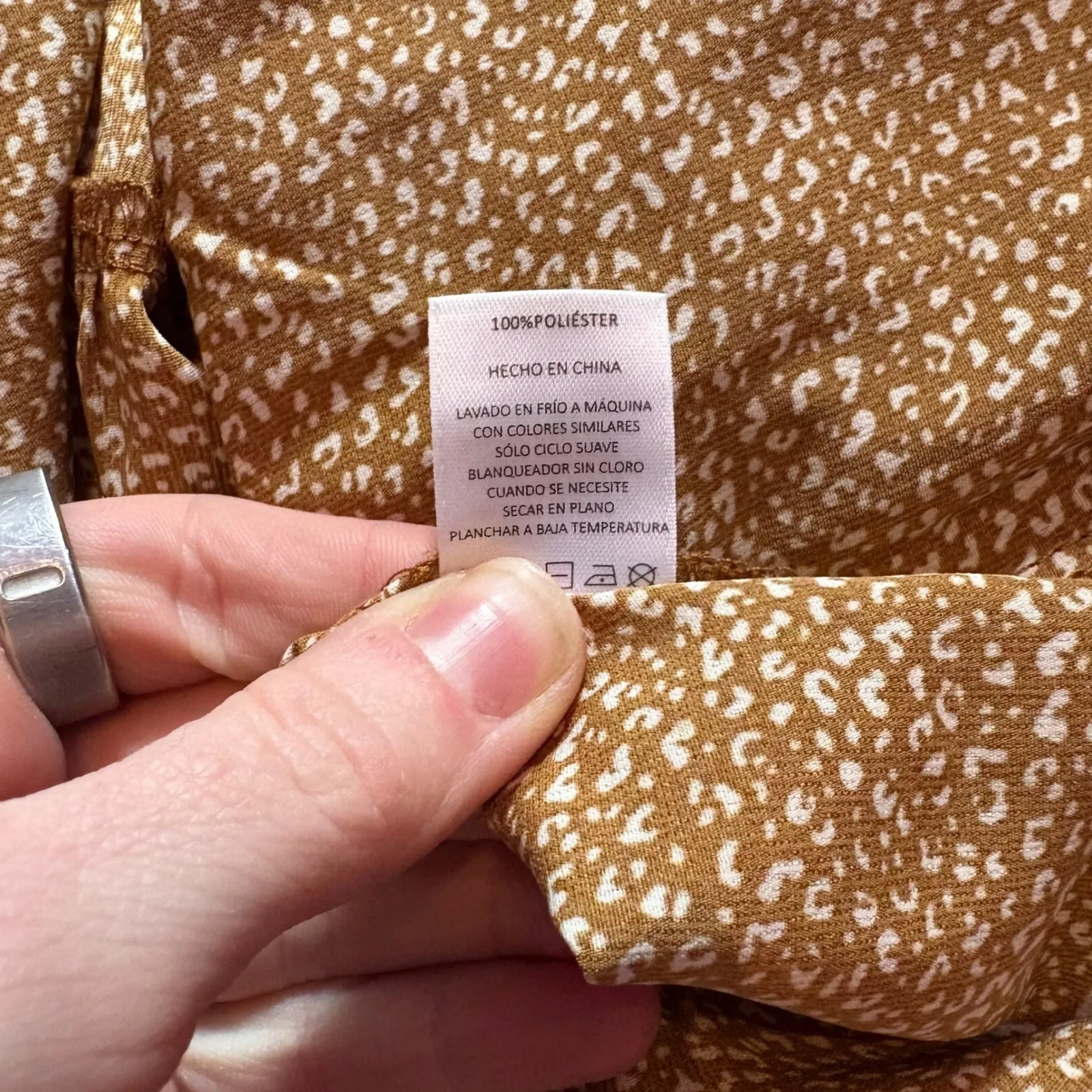 Ruffle Sleeve Tiered Midi Long Short Sleeve‎ Alredine Dress NWOT Casual Brown XS - Image 8