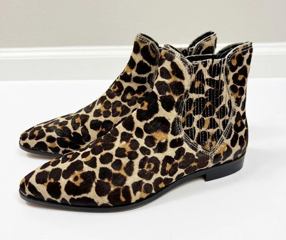 Rebecca Minkoff Madysin Leopard Print Calf Hair Pointed Toe Booties Size 7.5 - Image 2