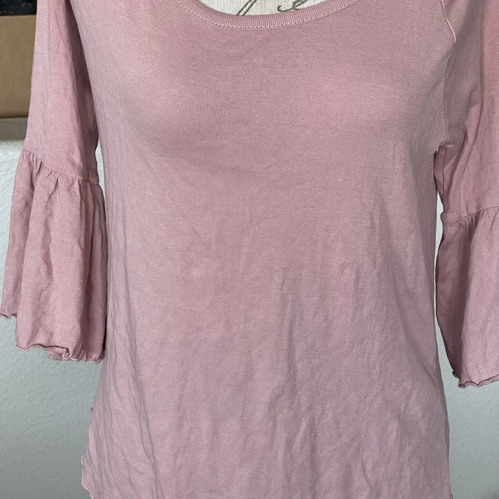 Chaser Womens Blouse Sz Large 3/4 Bell Sleeve Feminine Romantic Flirty Cottage - Image 13