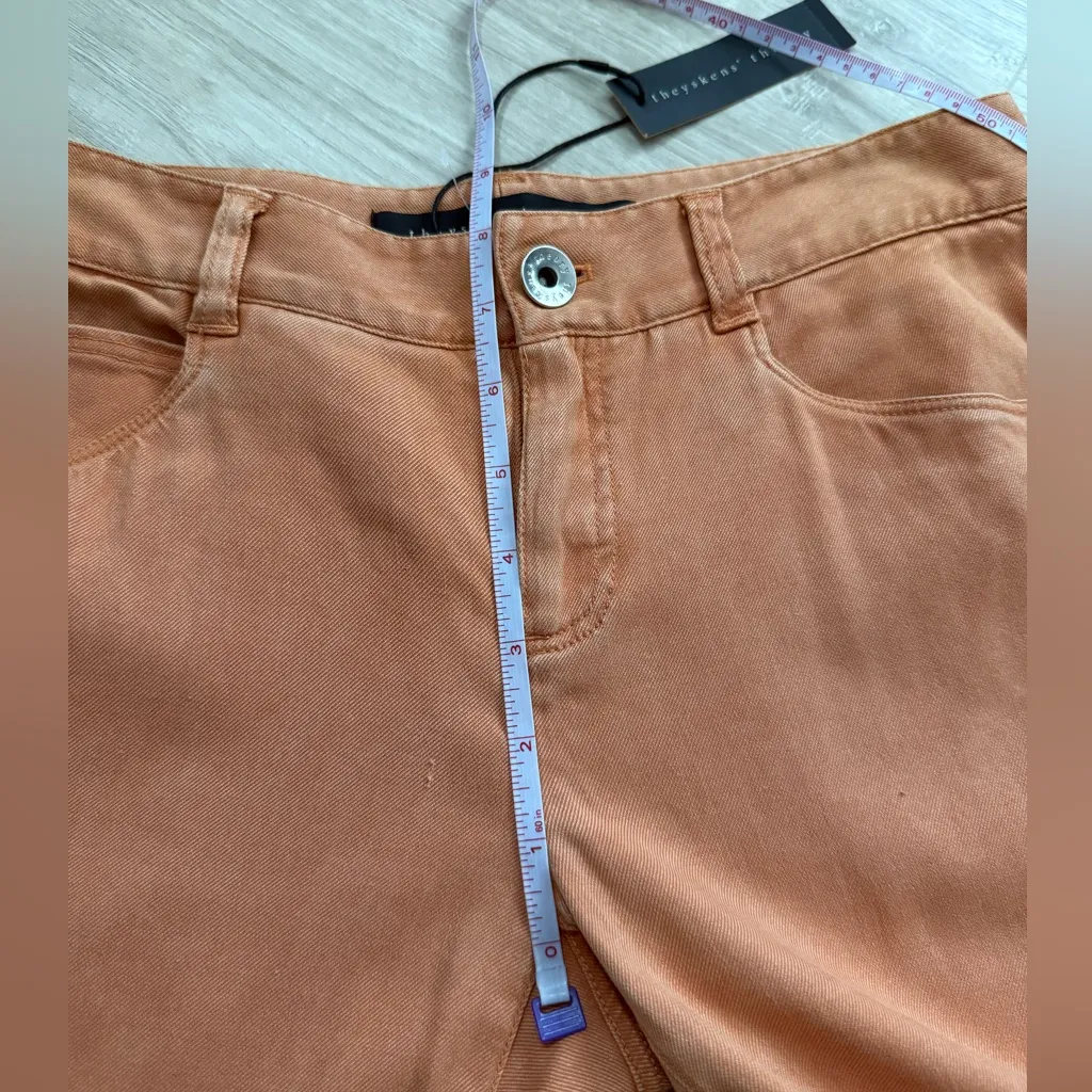 NWT Theyskens’ Theory Silk Flare Leg Bootcut Pants *FLAW | Peach Smoke | 26 Orange - Image 10