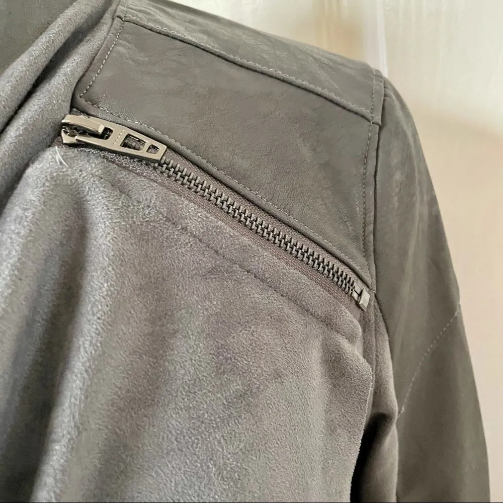 Anthro Blank NYC  grey draped velour jacket - Image 8