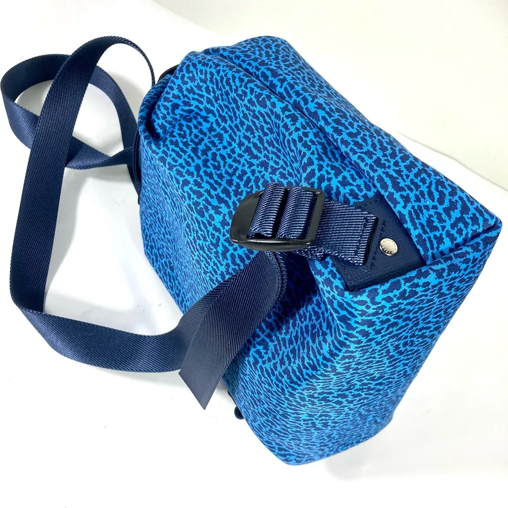 Longchamp Le Pliage Panther Print Backpack Blue Nylon Leather - Image 7
