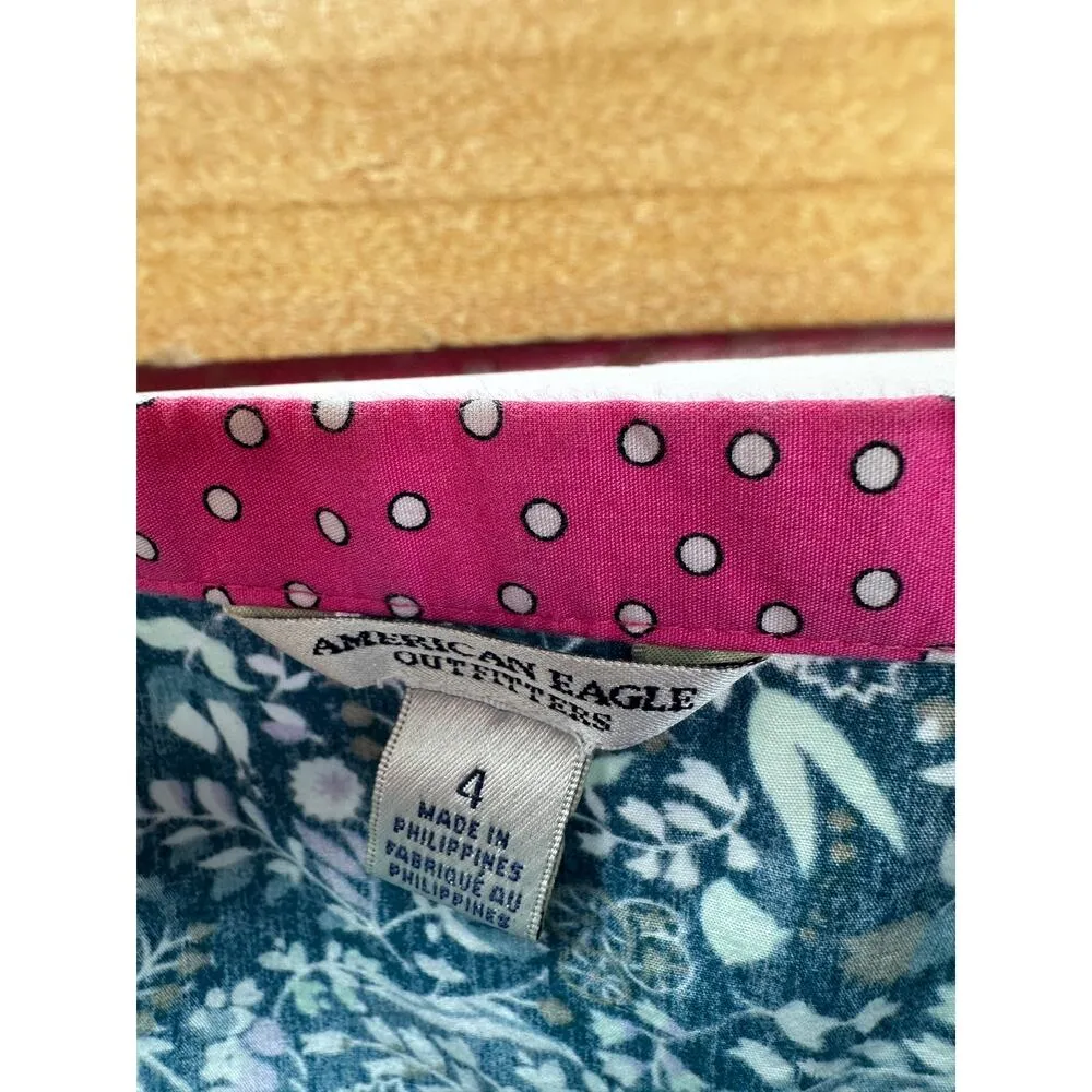 American Eagle Ruffle Skirt Women Sz 4 Quilted Patchwork Cabbage Patch Feminine - Image 7