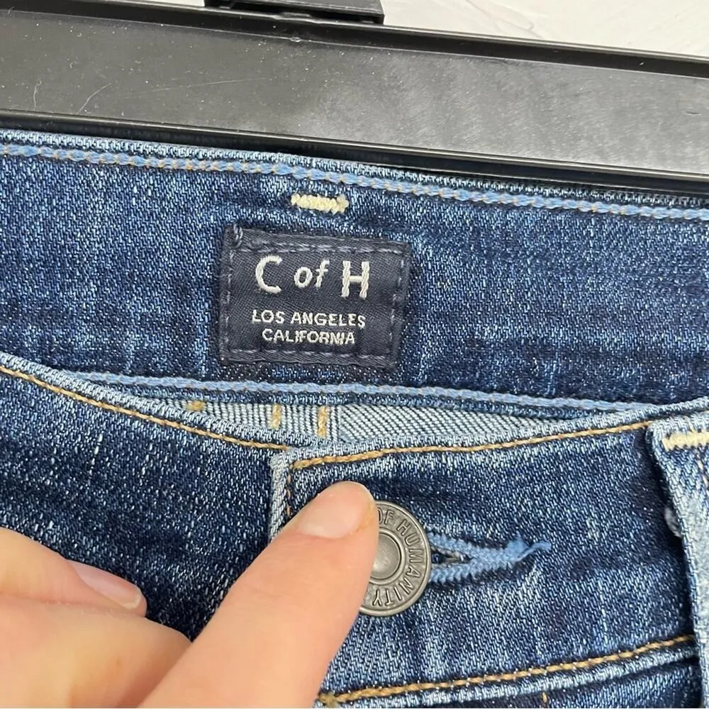 Citizens Of Humanity Medium Wash Rocket Crop High Rose Skinny Jeans 24 Raw Hem - Image 4