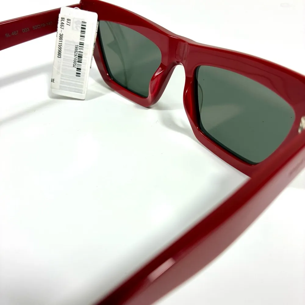 Saint Laurent 52mm Cat Eye Sunglasses Red SL 467 NEW - Image 10
