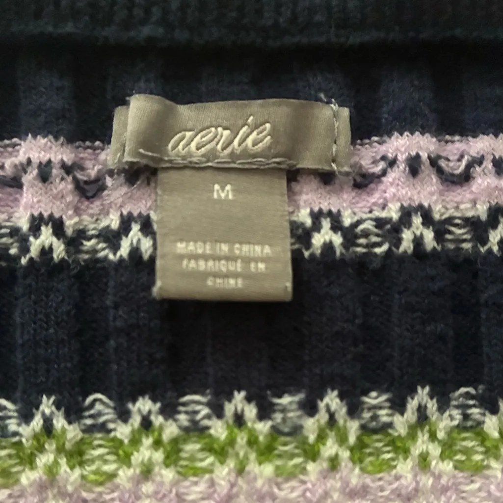 Aerie Navy and Lavender Knit Striped Tube Top M - Image 6