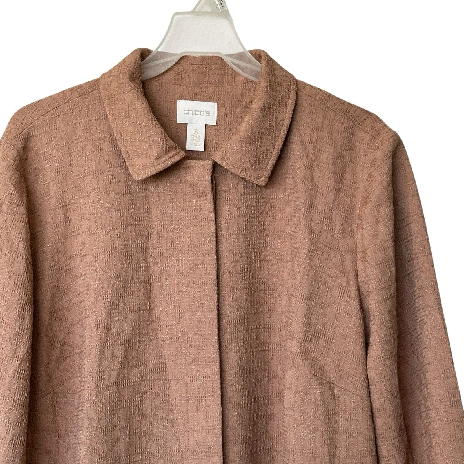 Chicos XL Textured Jacquard Swing Jacket Coat size 3 - Image 5