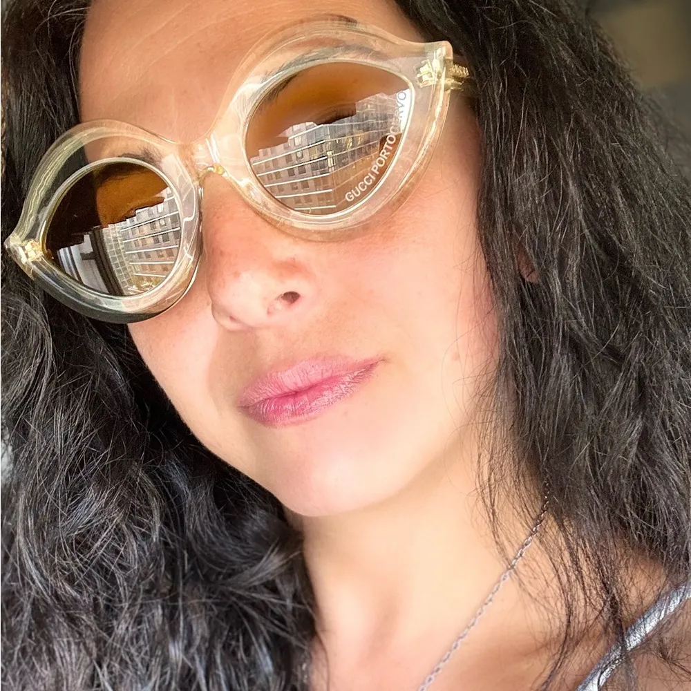 Authentic GUCCI 53mm Cat Eye 'Porto Cervo'  transparent Acetate Sunglasses - Image 7