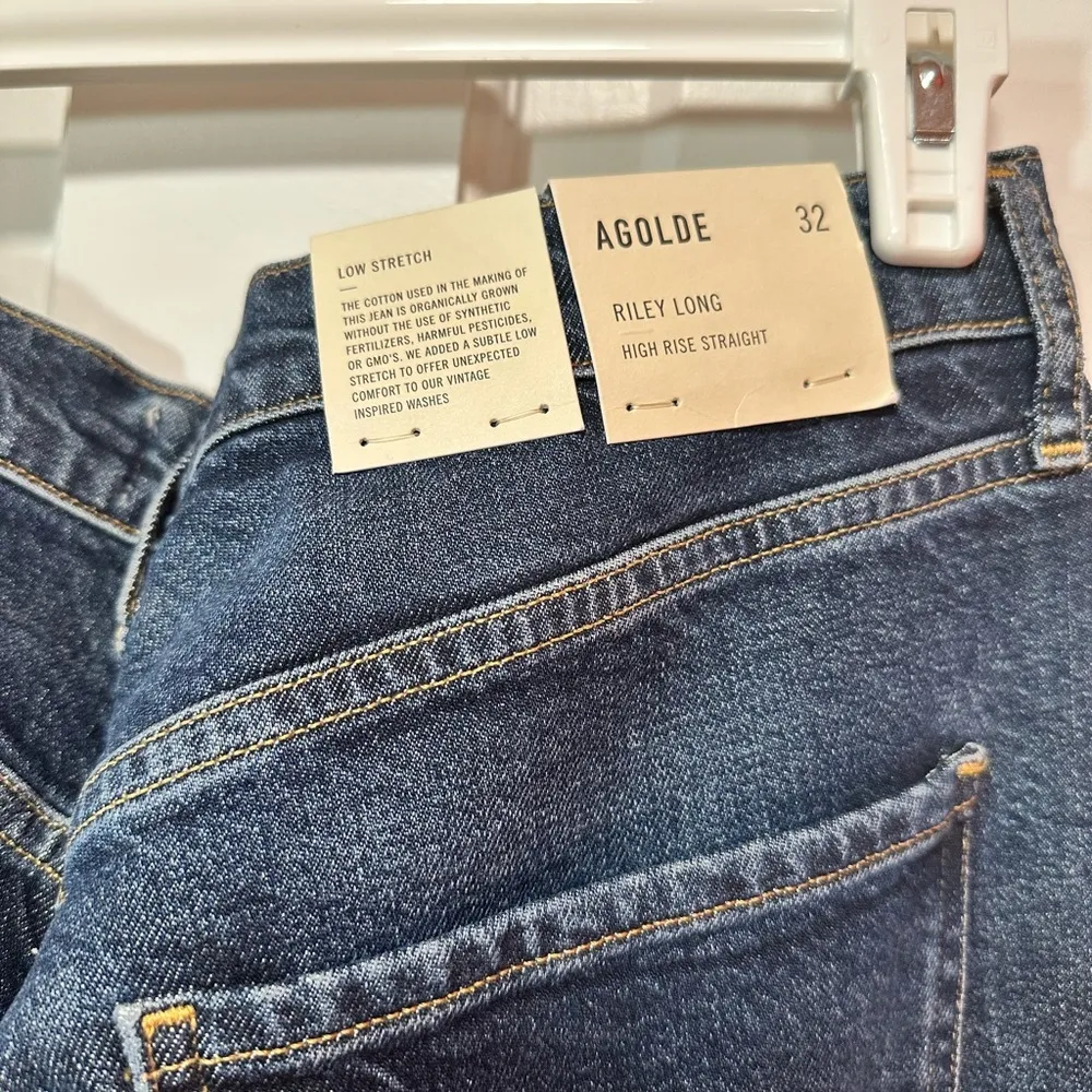 NWT Agolde Riley Long High Rise Straight Jean Divided Size 32 - Image 7